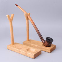 Wooden pipe accessories Pipe rack Solid wood vertical reading bucket rack Long handle Lord of the rings shelf display 1 seat cigarette