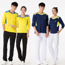 Autumn and winter table tennis suit set mens and womens long sleeve sweater badminton suit sportswear group purchase custom invoice