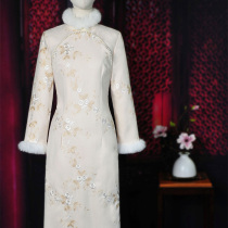 Winter plus velvet padded cheongsam 2021 autumn and winter new improved version of young girls winter dress women winter