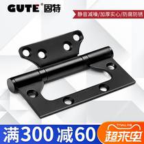 Gute stainless steel bearing 4 inch mother and child hinge black indoor wooden door hinge loose-leaf slotted-free mute monolithic