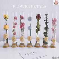 Glass test tube dry flower bouquet immortal flower specimen wishes vase decoration fittings birthday companion