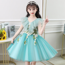 Girls Summer Clothing Dress Dress Fluffy Princess Dress Performance Host Show Children Gown OCEAN QI SUPER FAIRY