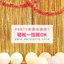 3 meters rain silk curtain pull flower Ribbon Childrens birthday party background wall decoration bar activity layout color strip