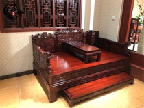 Quality famous pavilion fairy works precious fine wood South American sour branch eight fairy Luohan bed three sets Ming and Qing classical 2