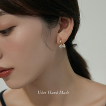 With a north hand for only this one ultra-shiny zircons butterfly knot earrings female round face slim 925 silver ear nail