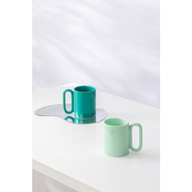 Often Korean ins Wind ceramic mug niche Oval Ring Coffee Cup macaron color couple water Cup