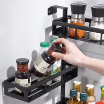 Punch-free seasoning rack kitchen shelf wall-mounted multi-layer triangular rotating frame household seasoning storage rack