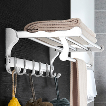 Free hole bath towel rack Toilet toilet shelf Wall space aluminum bathroom towel hanging rod Bathroom towel rack