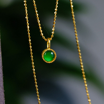 Natural Emerald Gourd Fu Lu Bean Diy Gold Wax Green Accessories Multipurpose 18k Gold Inlaid Accessories