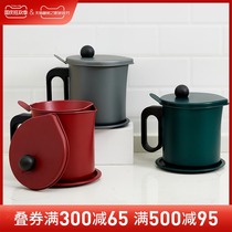 Filter oil pot oil slag pot household kitchen oil leaching artifact oil tank multi-function large capacity oil storage tank with filter screen