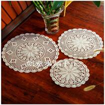 Hand Crochet Crochet Hook Flower Round Table Butian Garden Pure Cotton Woven Hollowed-out Tea Towel Multi-Meal Cushion Cover Towels
