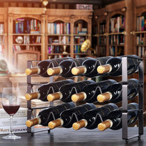 Wrought red wine rack ornaments wine bottle rack can be superimposed wine rack European wine rack multi-bottle creative wine cabinet display rack