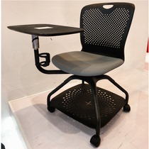 Solid 360-degree rotating foldable large table board conference chair can be spliced training discussion chair with storage student Chair