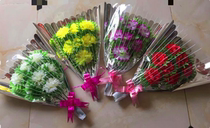 Silk flower Qingming Festival emulation sacrificial sweep Tomb decoration false florist to hold yellow and white chrysanthemum Upper grave to lay plastic pendulum flowers