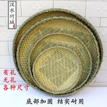 Bamboo products Household round dustpan perforated non-porous bamboo sieve handmade bamboo products bamboo plaques dry goods drying decoration