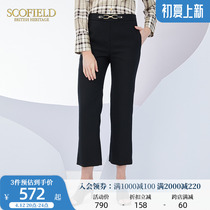 SCOFIELD Womens Dress 2022 Spring New Products Pure Color Broadlegged High Waist Microlasera Pants West Dress Pants 90% Pants