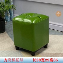 Solid wood low stool home living room bench adult rectangular shoe change stool soft bag round stool tea table stool small leather stool