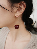 Net red cherry long earrings women 2021 new super fairy quality cherry earrings wine red fashion drop earrings tide
