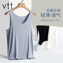 Mens Modale vest sleeveless inside slats with bottomless marks and large code cross-bar sports harness summer thin air-permeable tides
