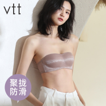 Underwear women without rims small chest gathered sexy wild bandeau vest thin breathable bra beauty back bra