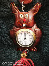 Mongolian cowhide watch leather car hanging car pendant package chain bag hanging cowhide real watch men and women birthday gifts