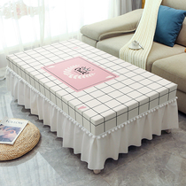 Coffee table Tablecloth European luxury Nordic waterproof coffee table tablecloth Rectangular tablecloth Fabric tea table set Small square table cover