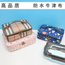 Student flat multi-grid lunch box bag horizontal rectangular lunch box Hand bag aluminum foil insulation grid childrens dinner plate bag