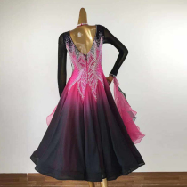 Modern dance competition skirt gradient waltz performance Costume National Standard dance competition skirt ballroom dance big swing plus drill dress