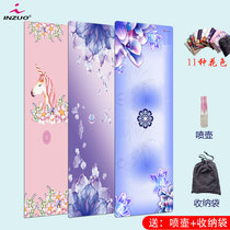 Inzo high temperature yoga mat Ultra-thin foldable natural rubber suede travel printing portable yoga mat ultra-thin