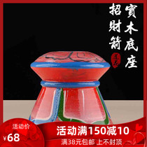 Tibetan Buddhist Supplies Solid Wood Spray Paint Mizong Buddha Front Eight Auspicious Lotus Base Strokes of the Arrow Base Lotus Base Lotus