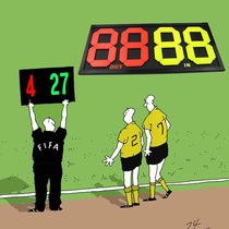 Football match replacement card 4 digits 2 digits double-sided fluorescence display four digits manual number change number turn scoreboard