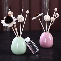 Ceramic bottle rattan aromatherapy indoor fire-free dried flower perfume ornaments home bedroom bathroom non-smoking essential oil fragrance