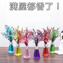  Indoor perfume vase with small flowers Household fire-free aromatherapy air fresh ceramic bottle rattan dried flowers indoor decoration