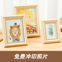 5678 inch European wooden frame setting table simple picture frame custom photo album ornaments retro hipster frame