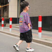 Boys summer clothes suit Childrens foreign air 2022 Summer new CUHK Scout short sleeves Two sets of red tides