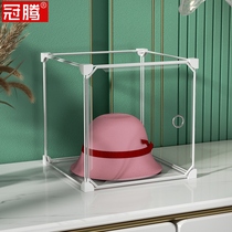 Hanging hat storage and finishing artifact household table multifunctional transparent dustproof belt adhesive hook luxury bag rack