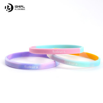  Macaron cherry blossom gradient basketball bracelet couple jewelry Silicone sports wristband rubber hand strap accessories men and women