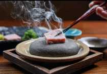 12 Natural volcanic stone mini roasted stone slate barbecue stone smokeless non-stick stone Japanese barbecue