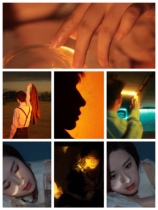 Double light source zoom portrait photography flashlight yellow white light warm orange sunset atmosphere photographer fill light