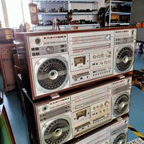 Folklore Collection Nostalgia Old Objects Large Red Light Wood Shell Tape Cassette Tape Recorder Radio Untested