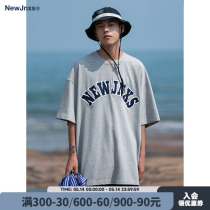 JNXS Jiannan Summer New Products Japanese retro - paste embroidery logo short sleeve T - shirt Men Tide American half sleeve