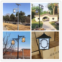 Imitation ancient courtyard lamp Outdoor 3 m 3 5 m View lamp Park Villa Retro Double Head Solar Street Lamp