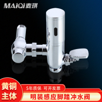 Maggie induction foot valve full copper toilet squat pit induction foot stoop solenoid valve flush valve