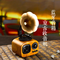 Bluetooth speaker mobile phone wireless mini retro phonograph small audio card U disk radio computer subwoofer
