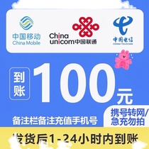 Mobile Unicom China Telecom 100 yuan mobile phone charge recharge National payment charge Guangdong Zhejiang Jiangsu Shandong