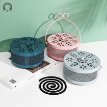 Wenxiang basin holder Creative mosquito coil stove fireproof mosquito coil box large with lid safety and anti-scalding incense burner household sandalwood seat holder