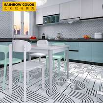 Nordic lines black and white tiles balcony non-slip floor tiles bathroom background wall tiles kitchen bathroom tiles tiles