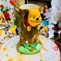 Winnie the Pooh pen holder vase decoration storage modeling ceramic Cute cartoon birthday gift tree stump