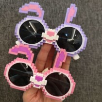 2023 new building blocks small rabbit children sunglasses silicone gel material polarized ultra-clear lenses male and female babies ultra cute shade