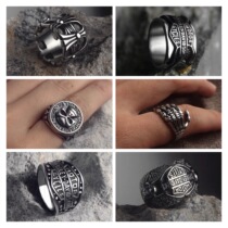 Harley ring titanium steel no rust no paint personality punk style retro ring locomotive style